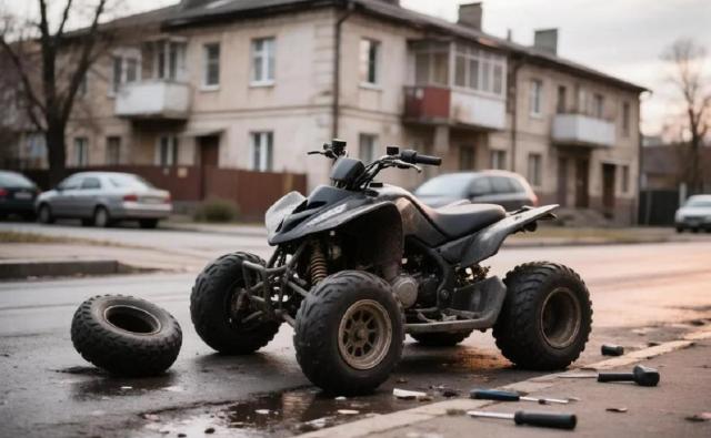 В Башкирии подростки на подаренном квадроцикле врезались в кучу кирпичей
