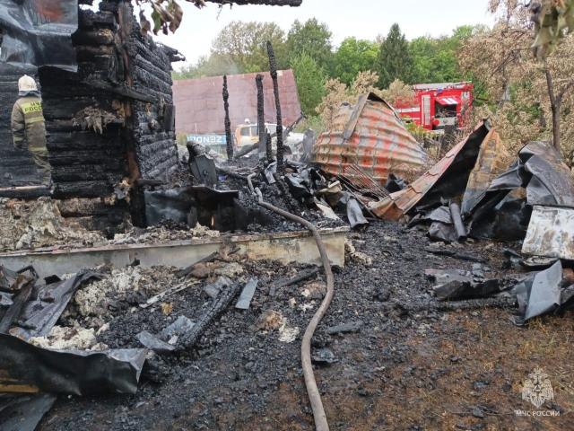 В Башкирии из-за удара молнии сгорел дом: двое пострадали