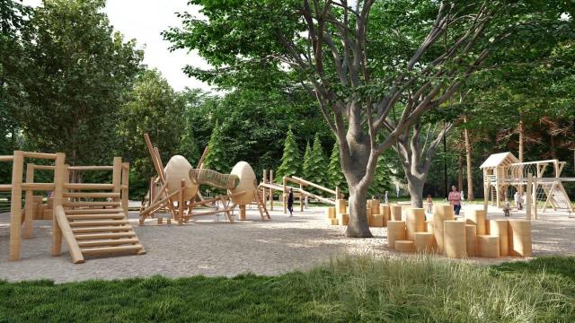 В уфимском парке лесоводов построят деревянную детскую площадку