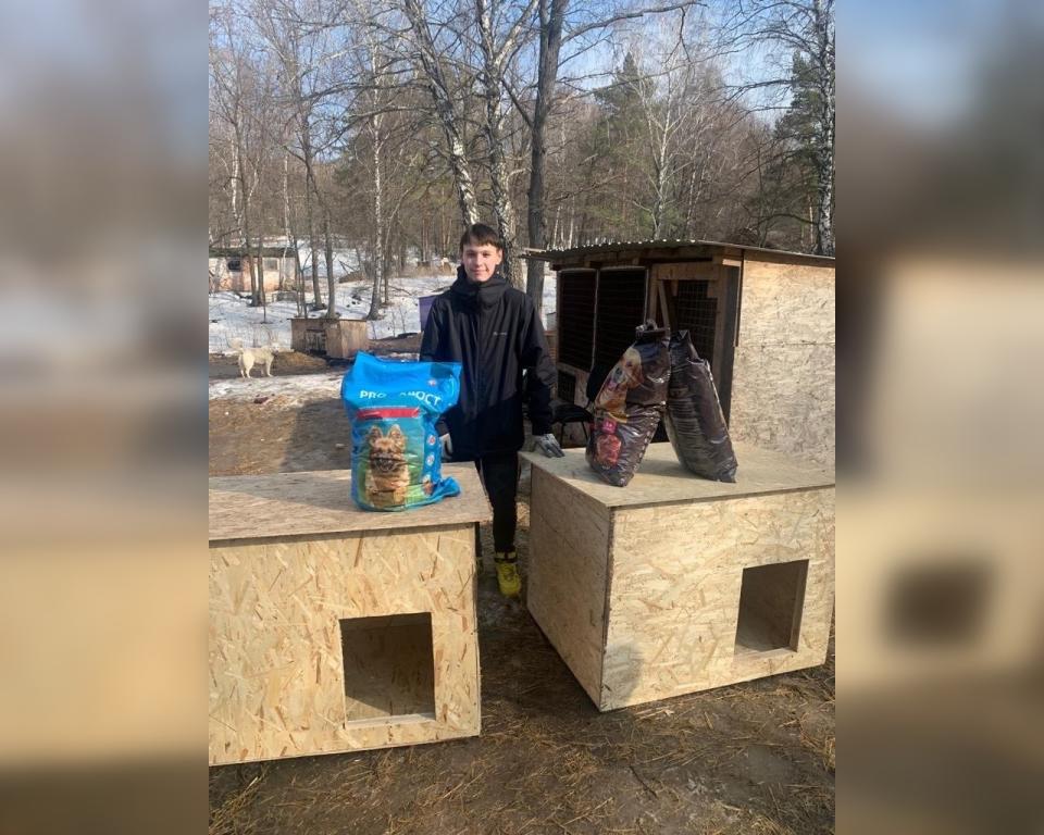 В Башкирии школьник подарил собачьему приюту две будки