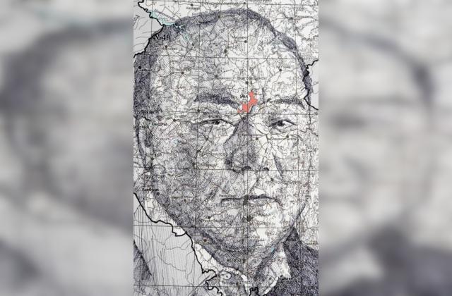 Художница из Башкирии изобразила портрет Муртазы Рахимова в необычном формате
