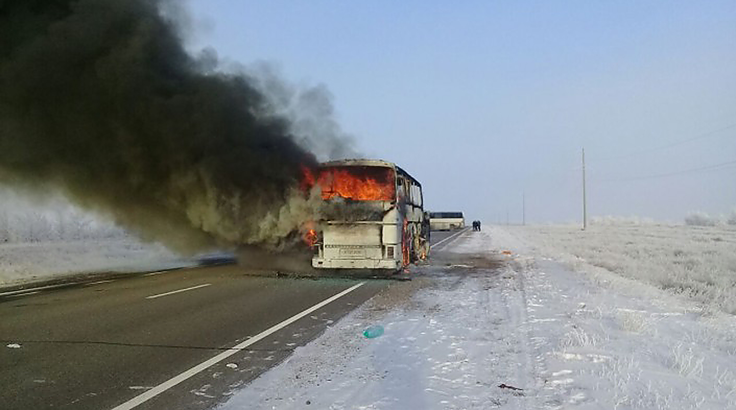 В Туймазах на ходу загорелся пассажирский автобус «Башавтотранса»
