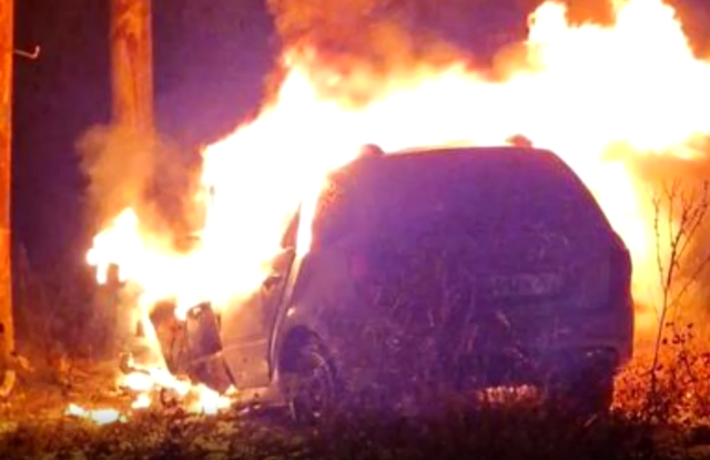 В Башкирии водитель чудом спасся из горящего автомобиля